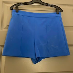 alice + olivia blue high waisted shorts